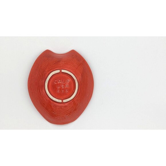 Vintage Ceramic Red 0range Glaze Dish California USA Pottery - Picture 7 of 16